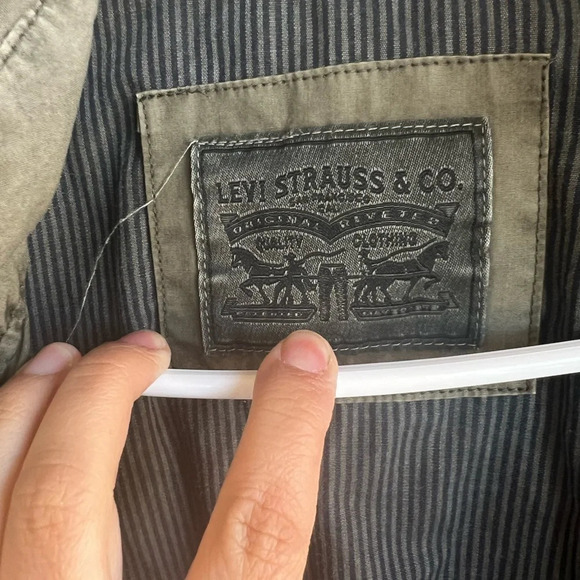 Levis Jacket Womens Medium Gray Field Utility Hooded Full Zip Safari Minimalist - Picture 3 of 10